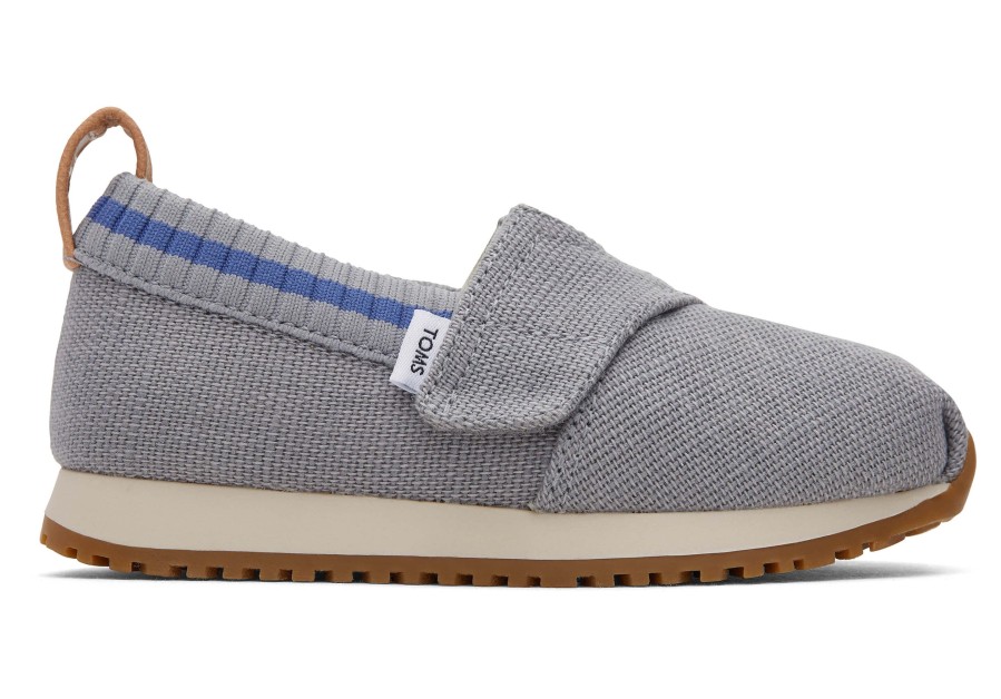 TOMS Resident Grey Heritage Canvas Toddler Sneaker | Slip Ons