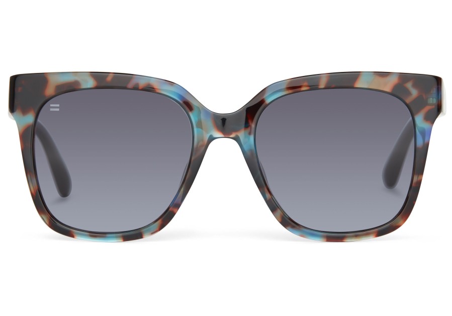 TOMS Natasha Pacific Blue Tortoise Handcrafted Sunglasses | Sunglasses