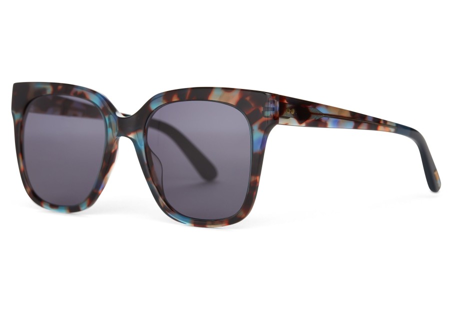 TOMS Natasha Pacific Blue Tortoise Handcrafted Sunglasses | Sunglasses