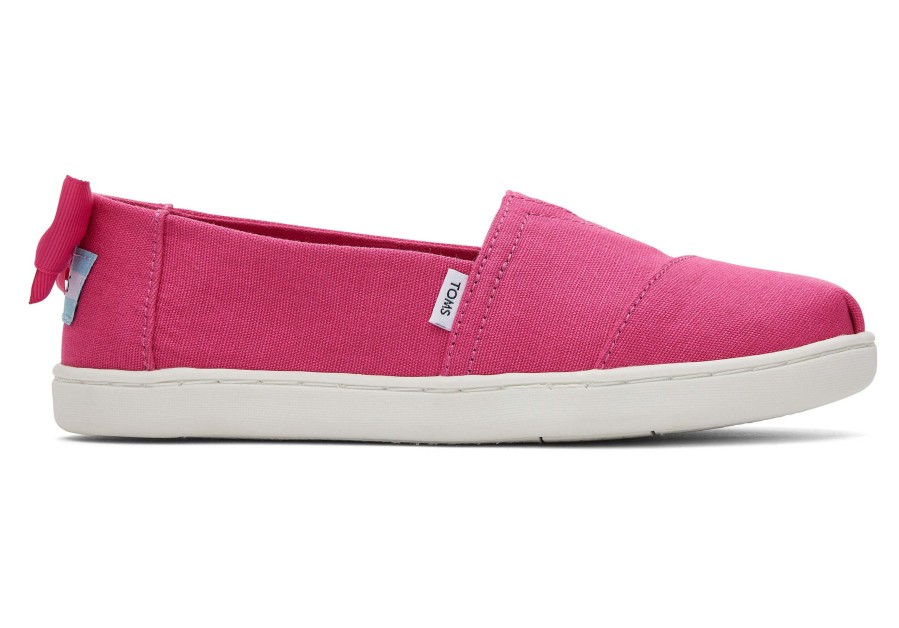 TOMS Youth Alpargata Pink Bow Kids Shoe | Alpargatas