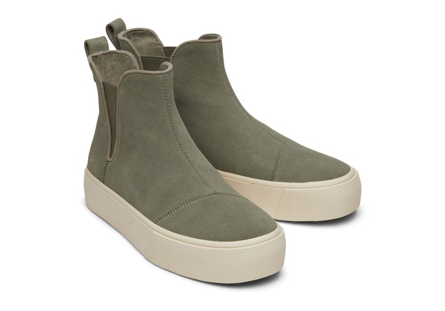 TOMS Fenix Platform Chelsea Vetiver Suede Sneaker | Sneakers