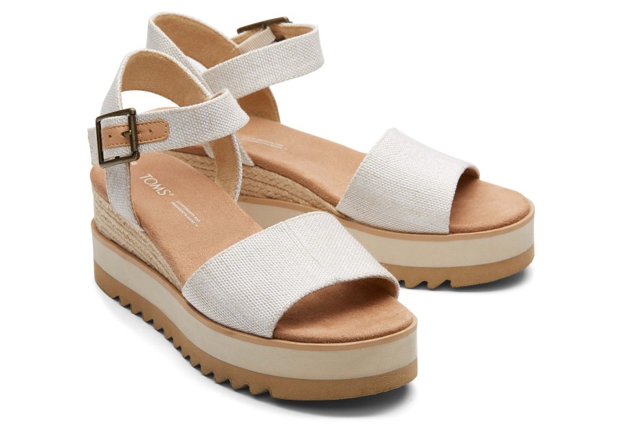 TOMS Diana Natural Wedge Wide Sandal | Dress Casual