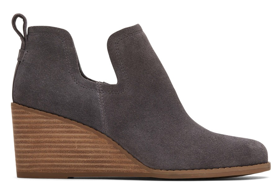 TOMS Kallie Grey Suede Wedge Boot|Kallie Grey Suede Wedge Boot | Dress Casual