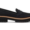 TOMS Cara Black Leather Loafer | Dress Casual