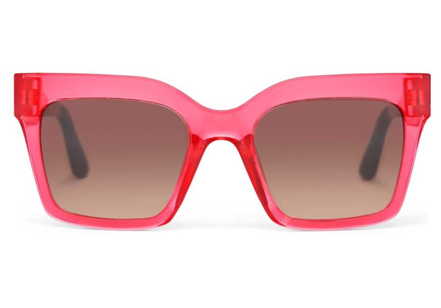 TOMS Adelaide Pink Crystal Traveler Sunglasses | Sunglasses