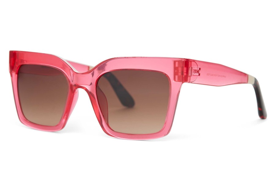 TOMS Adelaide Pink Crystal Traveler Sunglasses | Sunglasses