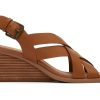 TOMS Gracie Tan Leather Wedge Sandal | Dress Casual