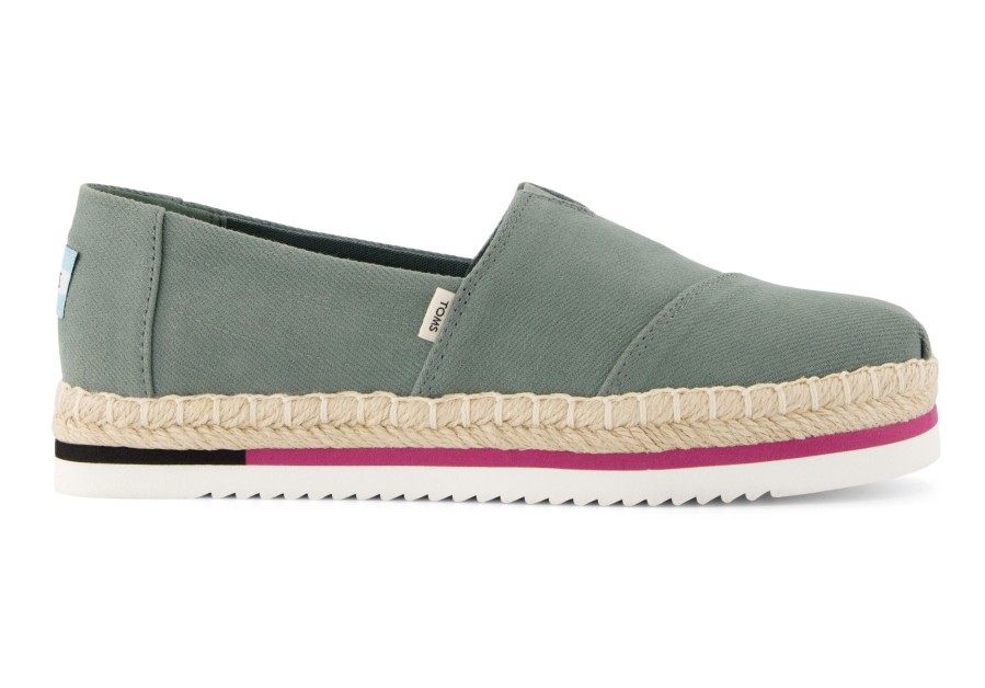 TOMS Alpargata Platform Rope Olive Espadrille | Alpargatas