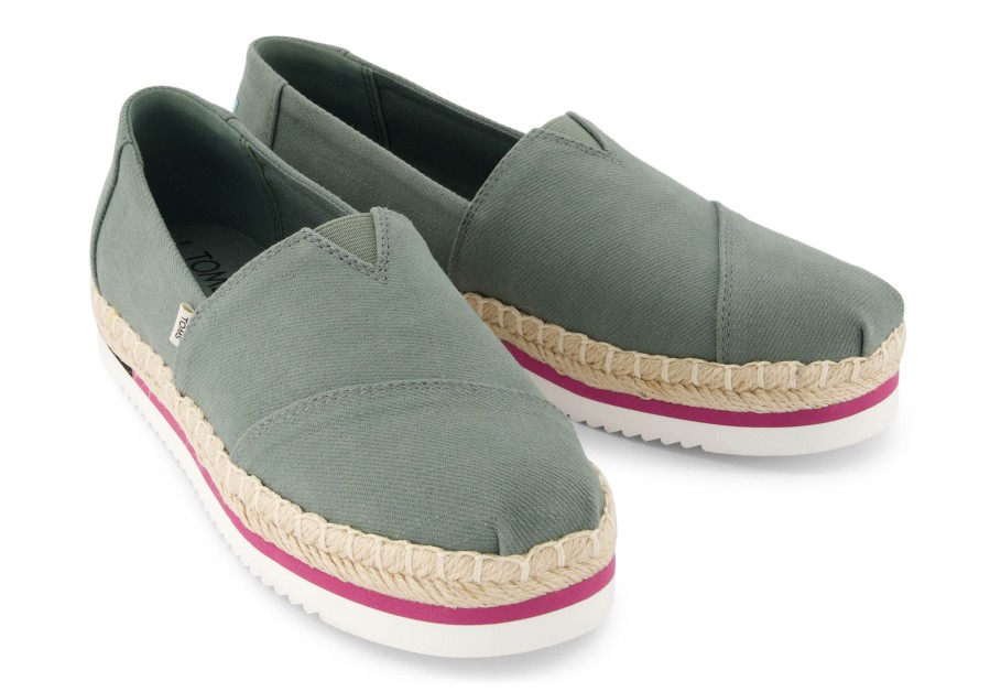 TOMS Alpargata Platform Rope Olive Espadrille | Alpargatas