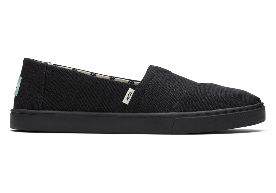 TOMS Alpargata Cupsole All Black Heritage Canvas Slip On|Alpargata Cupsole All Black Heritage Canvas Slip On | Alpargatas