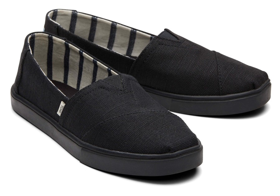 TOMS Alpargata Cupsole All Black Heritage Canvas Slip On|Alpargata Cupsole All Black Heritage Canvas Slip On | Alpargatas