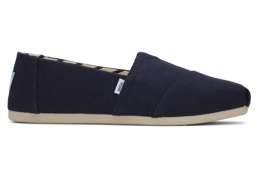 TOMS Alpargata Navy Heritage Canvas Wide Width | Wide Width