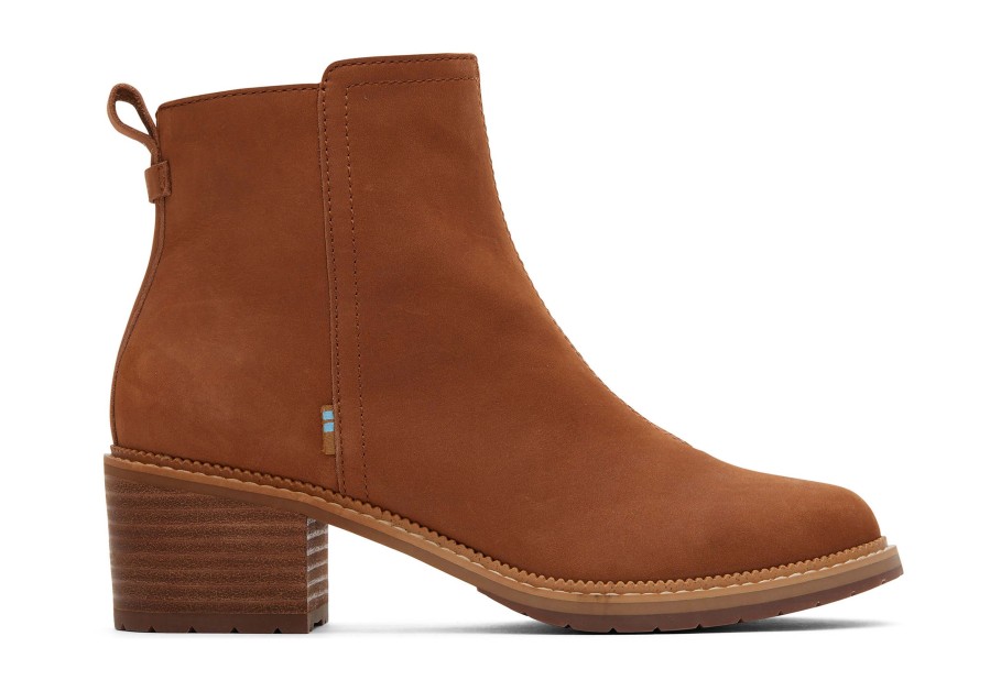 TOMS Marina Leather Heeled Boot | Dress Casual