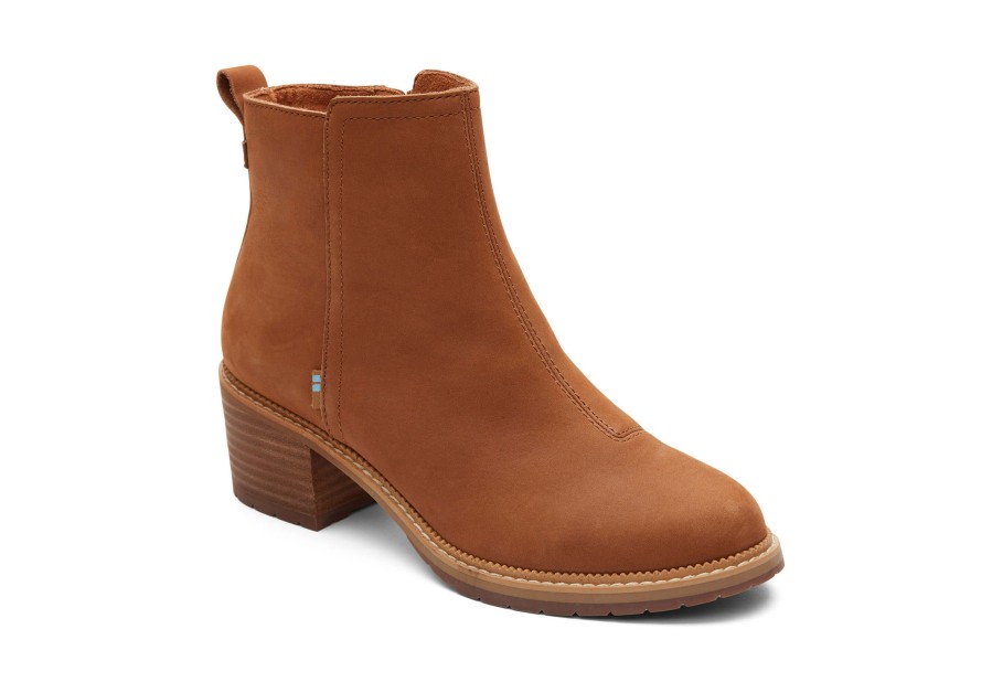 TOMS Marina Leather Heeled Boot | Dress Casual