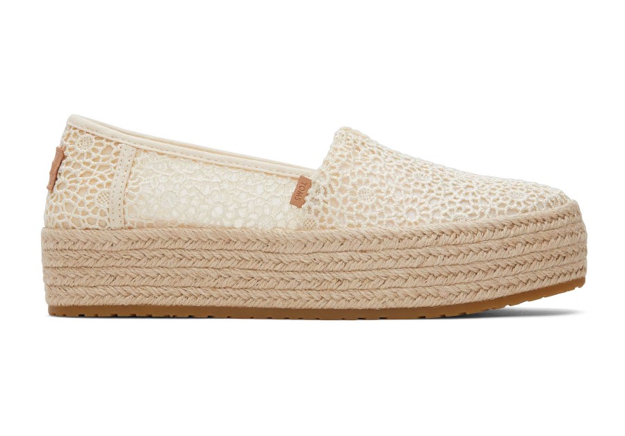 TOMS Valencia Natural Moroccan Crochet Platform Espadrille | Alpargatas