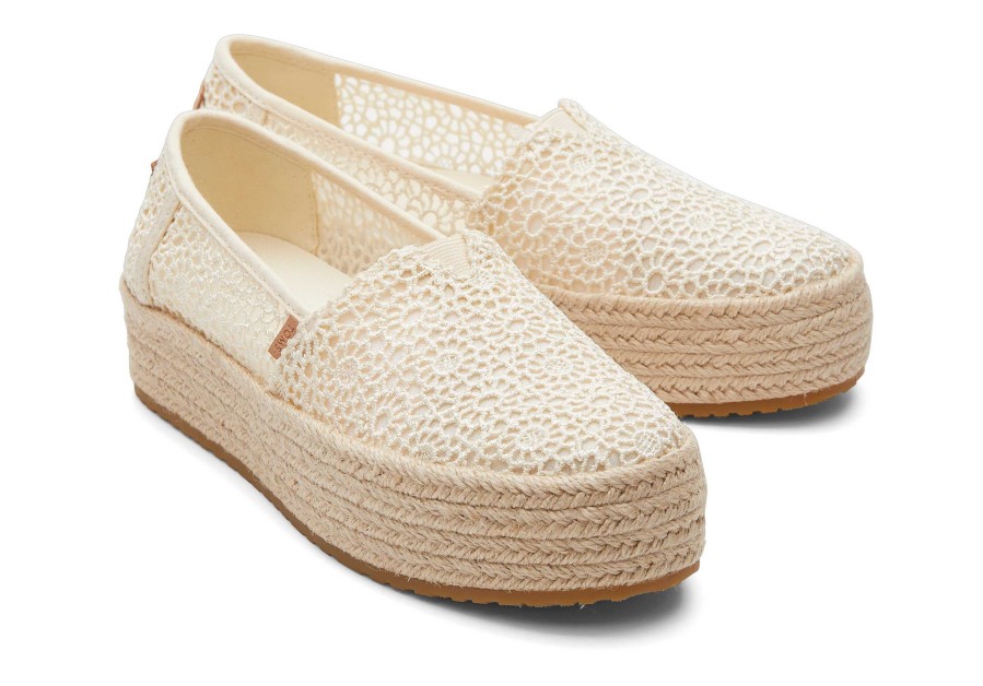 TOMS Valencia Natural Moroccan Crochet Platform Espadrille | Alpargatas