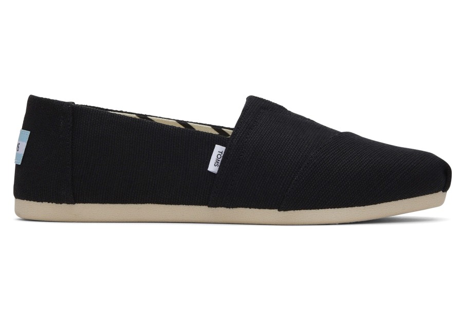 TOMS Alpargata Black Heritage Canvas Wide Width | Wide Width