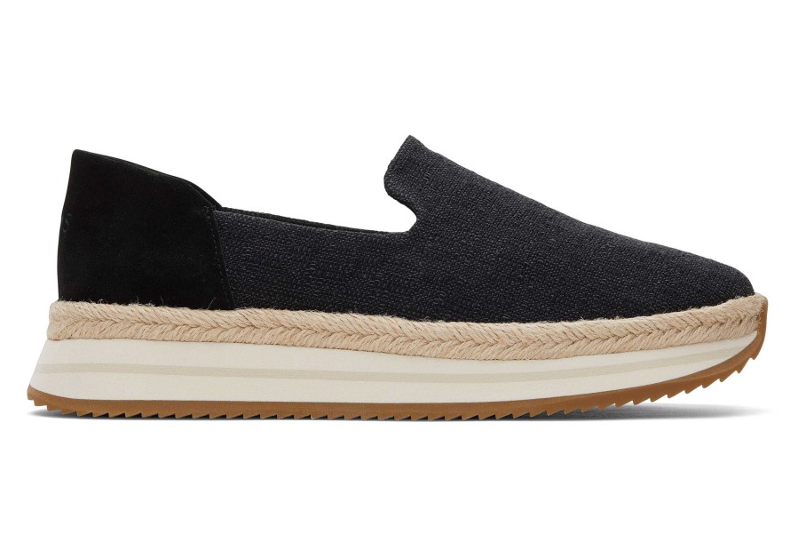 TOMS Jocelyn Black Textile Espadrille Sneaker | Sneakers