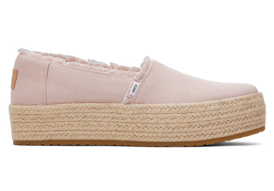 TOMS Valencia Pink Canvas Platform Espadrille | Alpargatas