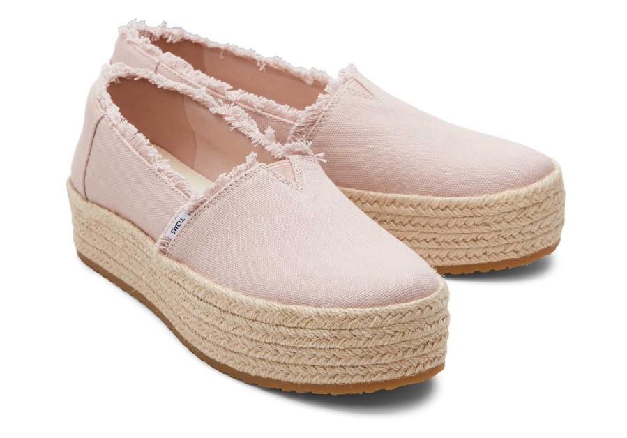 TOMS Valencia Pink Canvas Platform Espadrille | Alpargatas