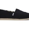 TOMS Alpargata Black Heritage Canvas Wide Width | Alpargatas