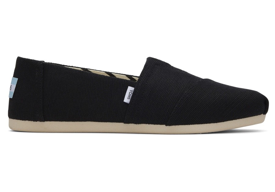 TOMS Alpargata Black Heritage Canvas Wide Width | Alpargatas