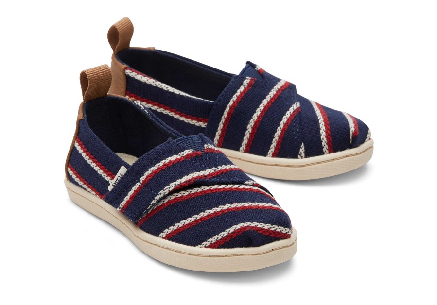 TOMS Alpargata Navy Stripes Toddler Shoe | Alpargatas