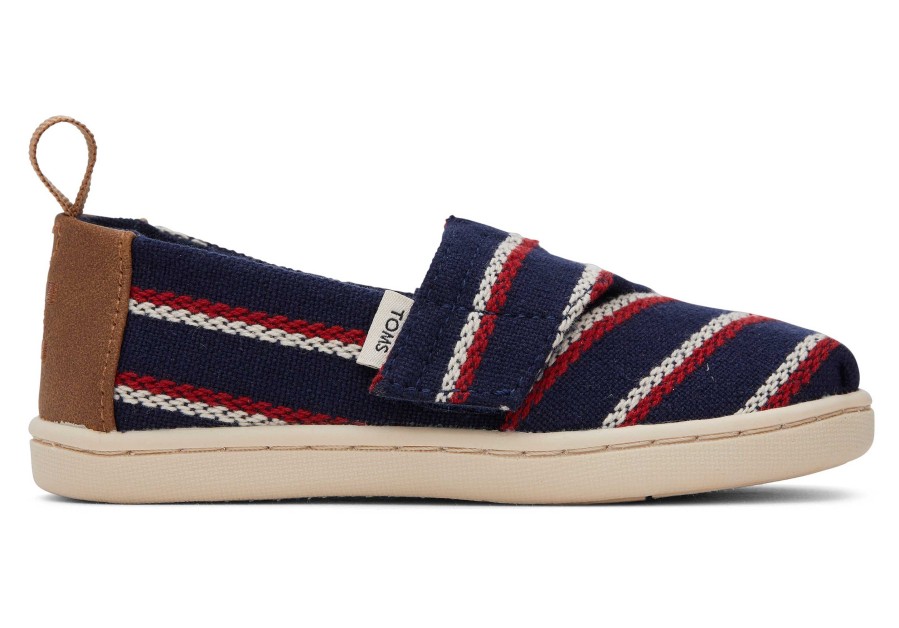 TOMS Alpargata Navy Stripes Toddler Shoe | Alpargatas