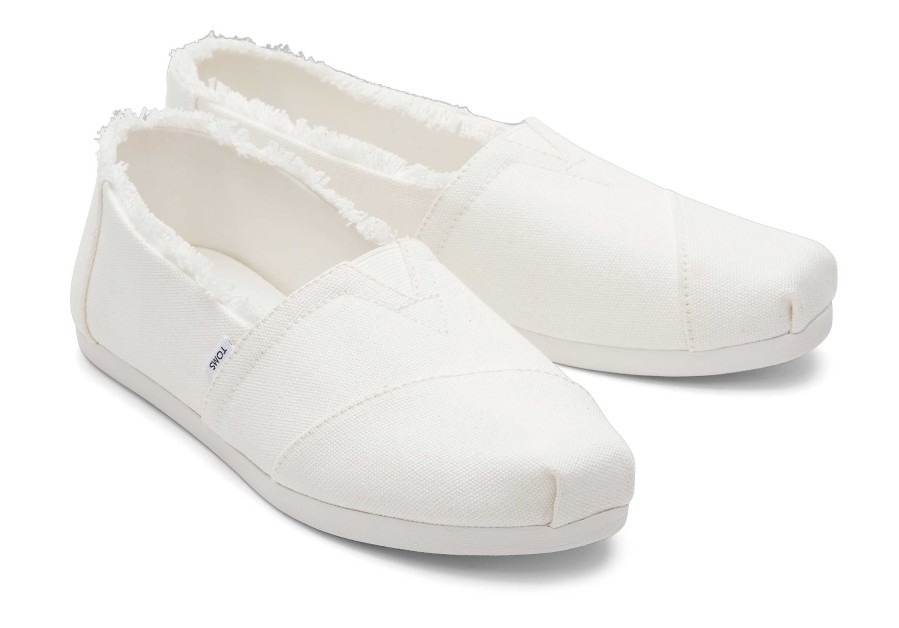 TOMS Alpargata Fringed White Canvas | Alpargatas