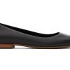 TOMS Briella Black Leather Flat | Dress Casual