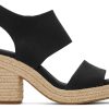 TOMS Majorca Rope Black Platform Sandal | Dress Casual