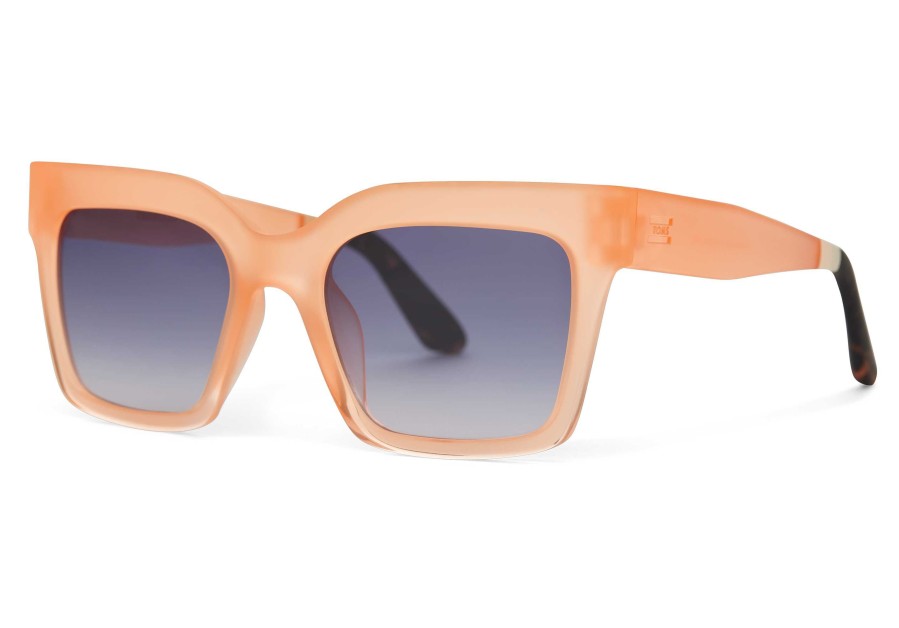 TOMS Adelaide Peach Crystal Fade Traveler Sunglasses | Sunglasses