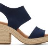 TOMS Majorca Rope Navy Platform Sandal | Dress Casual