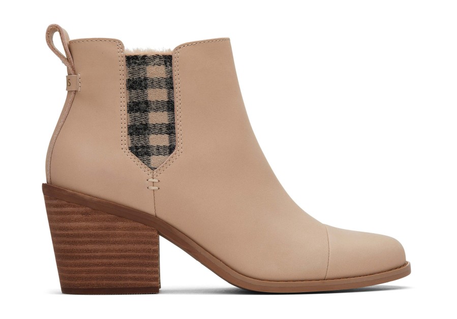 TOMS Everly Leather Plaid Heeled Boot | Dress Casual