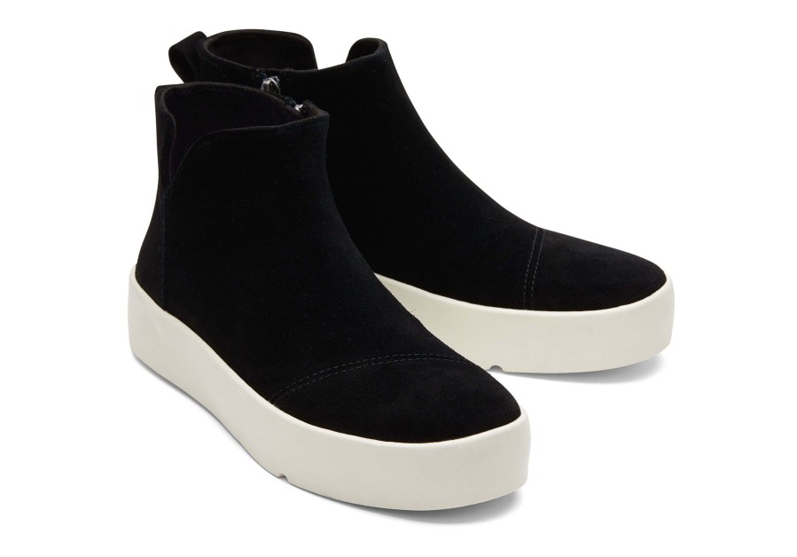 TOMS Verona Mid Black Suede Platform Sneaker | Sneakers