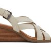 TOMS Gracie Cream Leather Wedge Sandal | Dress Casual