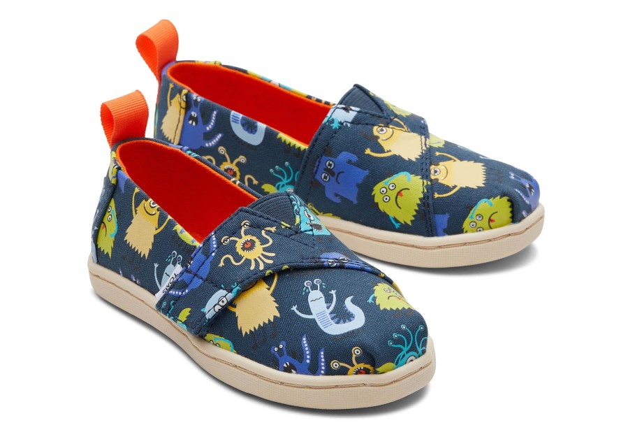 TOMS Alpargata Blue Monsters Toddler Shoe | Alpargatas