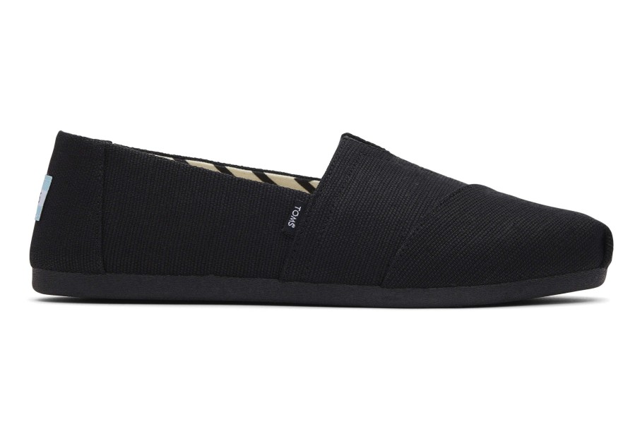 TOMS Alpargata All Black Heritage Canvas Wide Width | Alpargatas