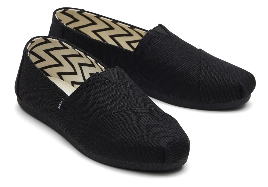 TOMS Alpargata All Black Heritage Canvas Wide Width | Alpargatas