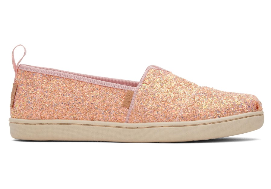 TOMS Youth Alpargata Pink Glitter Kids Shoe | Alpargatas