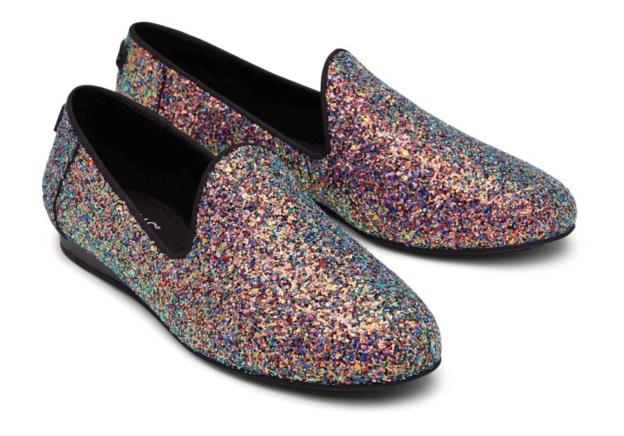 TOMS Darcy Black Chunky Glitter Flat|Darcy Black Chunky Glitter Flat | Dress Casual