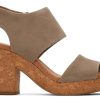 TOMS Majorca Taupe Platform Cork Sandal | Dress Casual