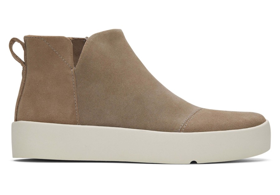 TOMS Verona Mid Taupe Suede Platform Sneaker | Sneakers