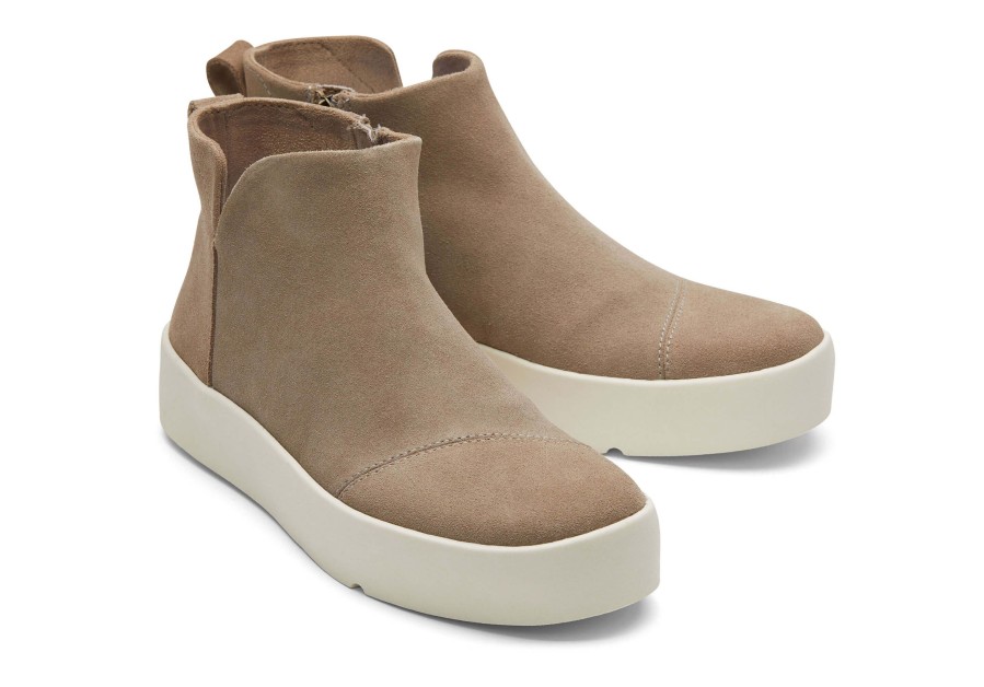 TOMS Verona Mid Taupe Suede Platform Sneaker | Sneakers