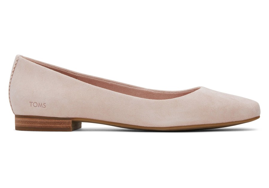 TOMS Briella Pink Suede Flat | Dress Casual