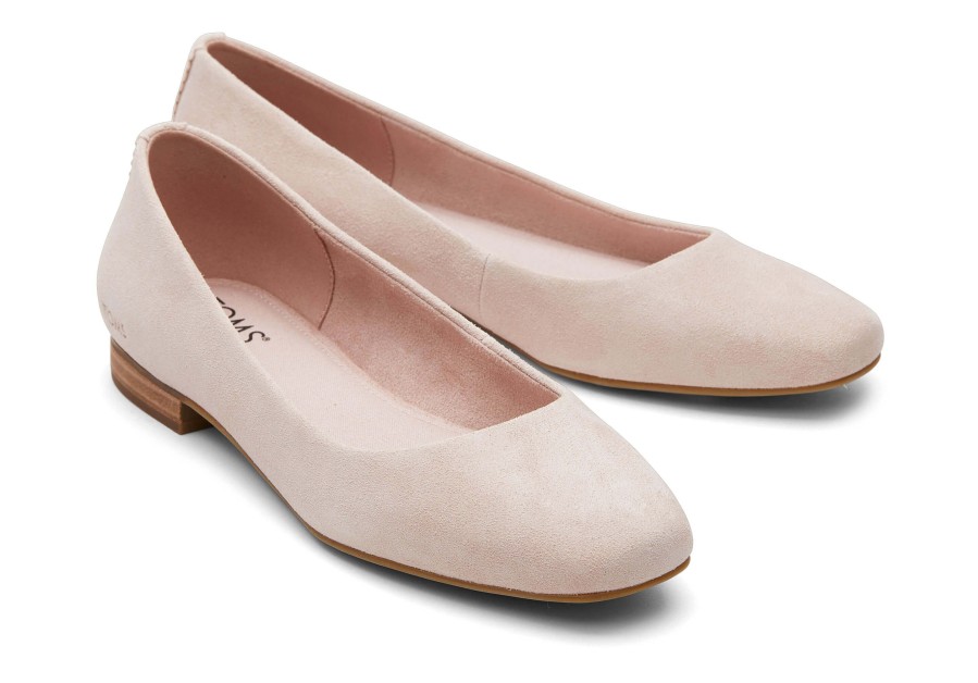 TOMS Briella Pink Suede Flat | Dress Casual