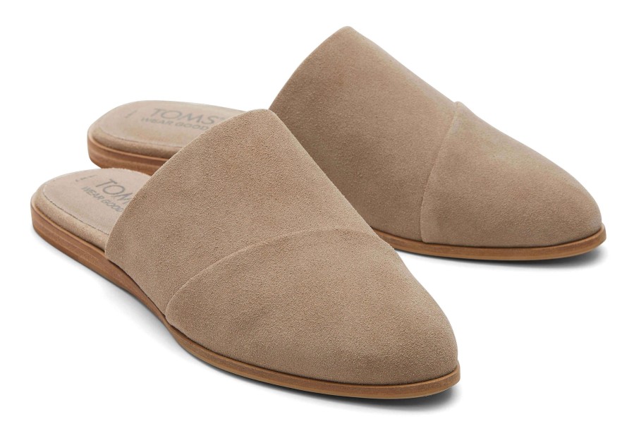 TOMS Jade Taupe Suede Slip On Flat | Dress Casual