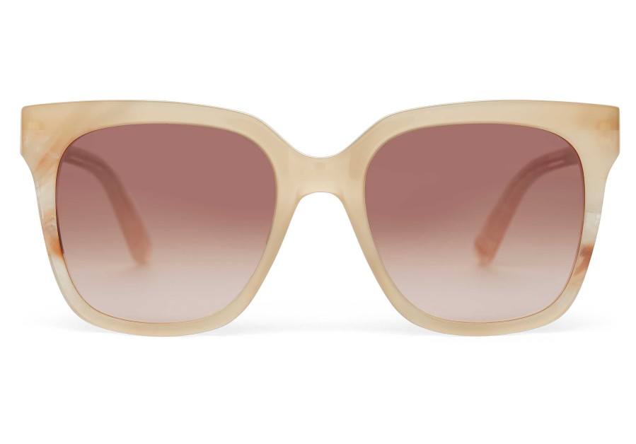 TOMS Natasha Oatmilk Latte Handcrafted Sunglasses | Sunglasses