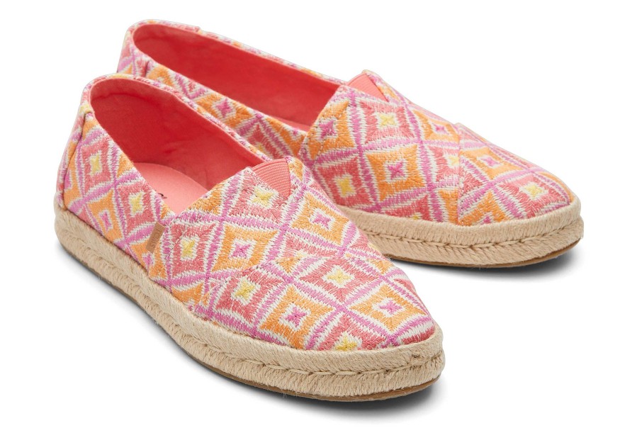 TOMS Alpargata Rope 2.0 Pink Geometric Espadrille | Alpargatas