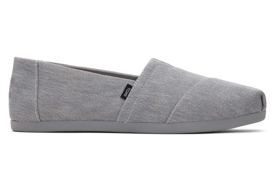 TOMS Alpargata Grey Distressed Twill | Alpargatas